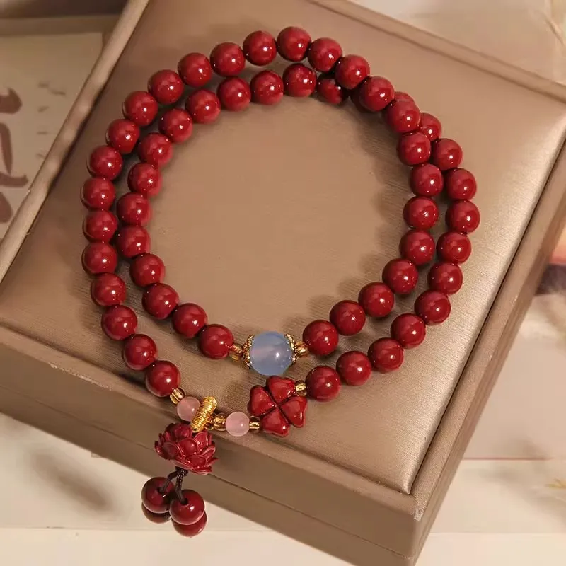 Bubble Scallops Reconstructed Cinnabar Bracelets Unisex-5