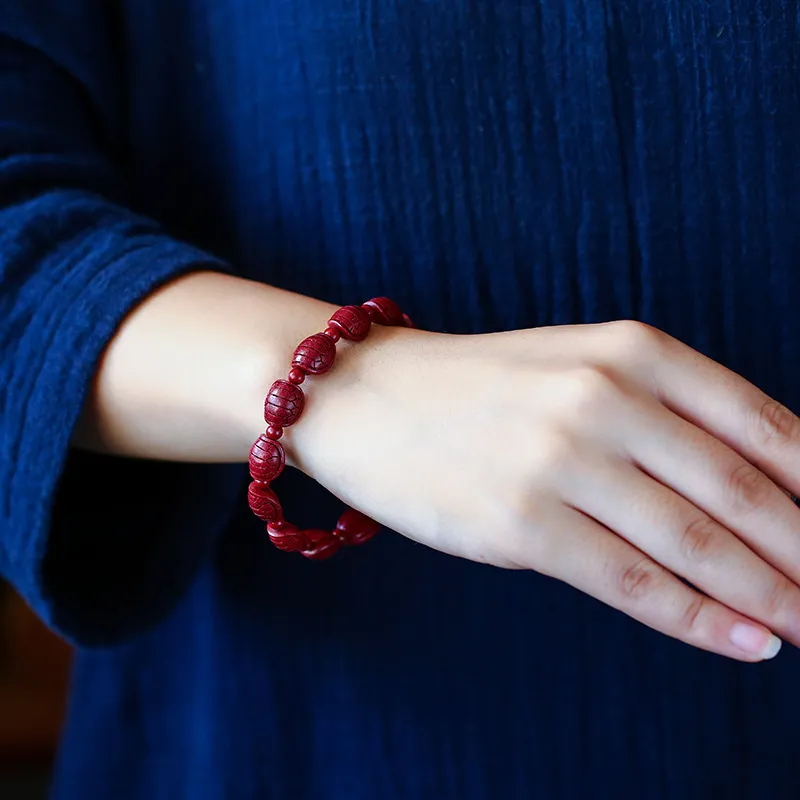 Bubble Scallops Reconstructed Cinnabar Bracelets Unisex-5