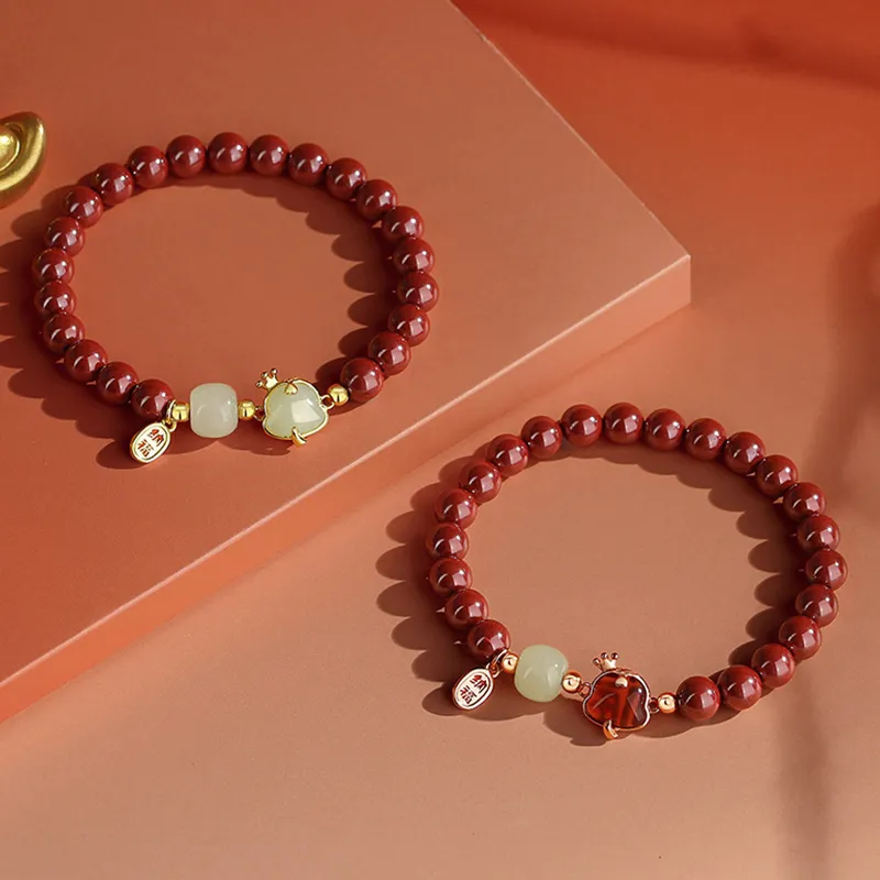 Bubble Scallops Reconstructed Cinnabar Bracelets Unisex-2