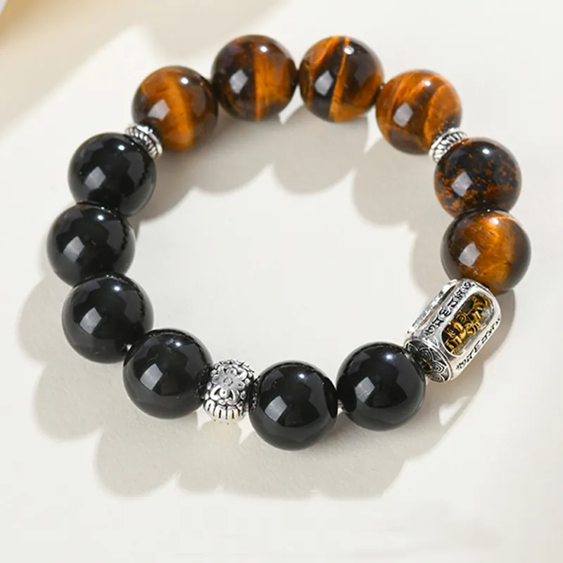Bubble Scallops Tiger's Eye Stone Bracelets Unisex-2