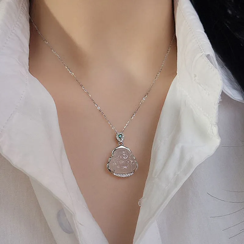Bubble Scallops Chalcedony Necklaces Unisex-2