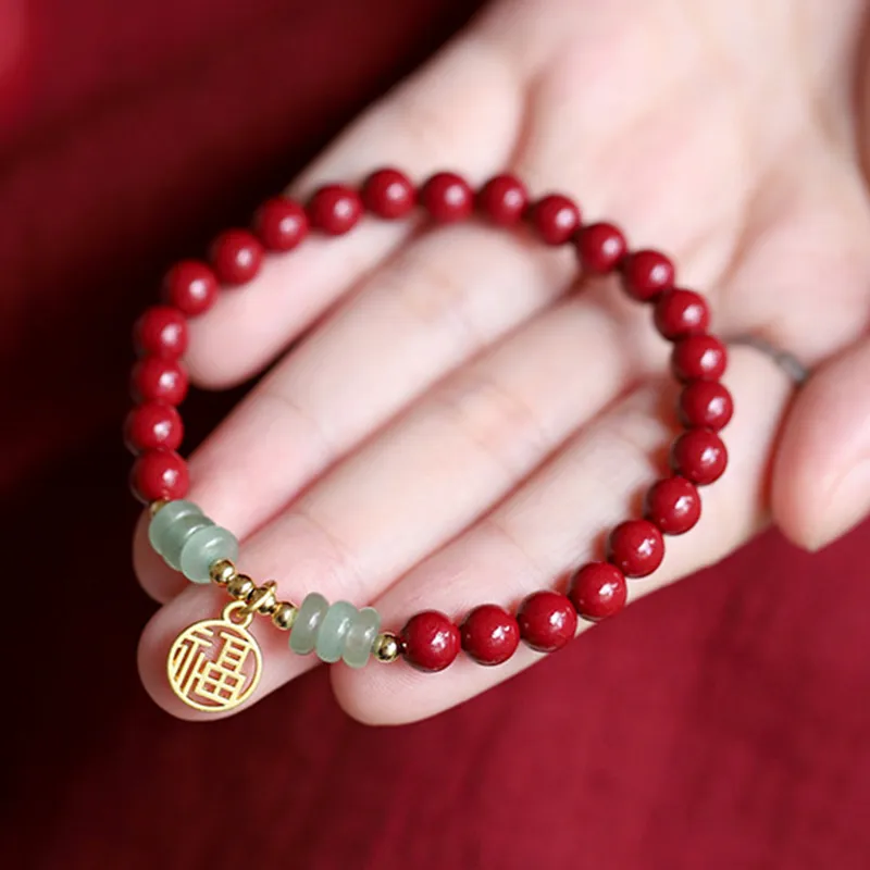 Bubble Scallops Reconstructed Cinnabar Bracelets Women's-1