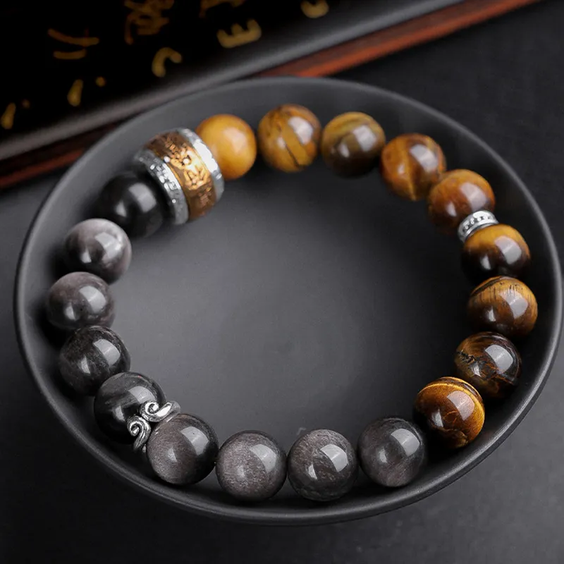 Bubble Scallops Tiger's Eye Stone Bracelets Unisex-5
