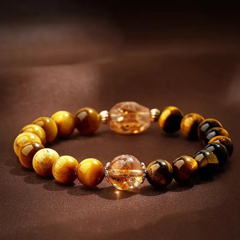 Bubble Scallops Tiger's Eye Stone Bracelets Unisex-2