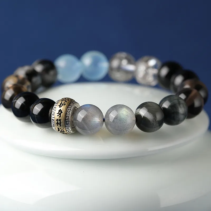 Bubble Scallops Obsidian Jade Bracelets Unisex-2