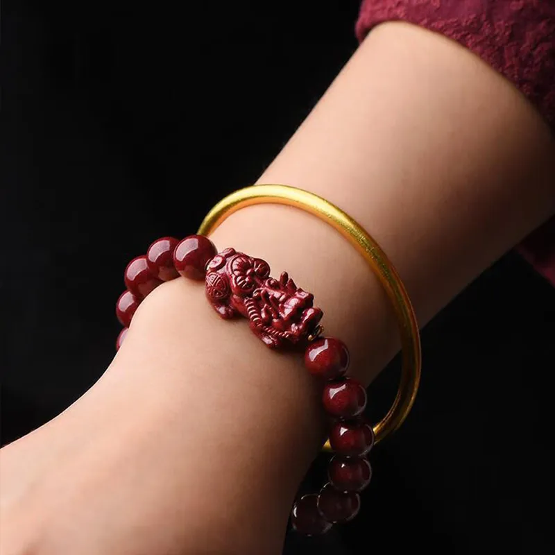 Bubble Scallops Reconstructed Cinnabar Bracelets Unisex-3