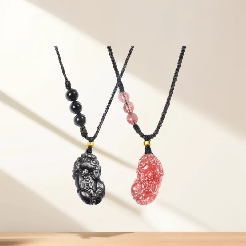 Bubble Scallops Obsidian Necklaces Unisex-3