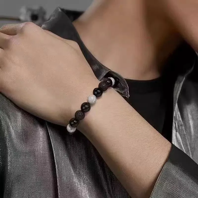 Bubble Scallops Obsidian Bracelets Unisex-2