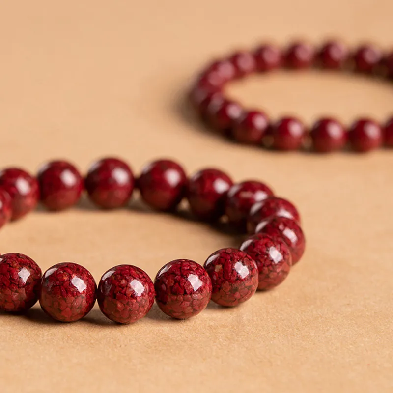 Bubble Scallops Reconstructed Cinnabar Bracelets Unisex-2