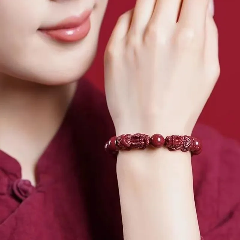 Bubble Scallops Reconstructed Cinnabar Bracelets Unisex-7