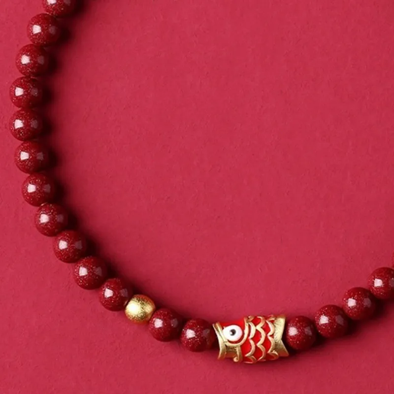Bubble Scallops Reconstructed Cinnabar Bracelets Unisex-4