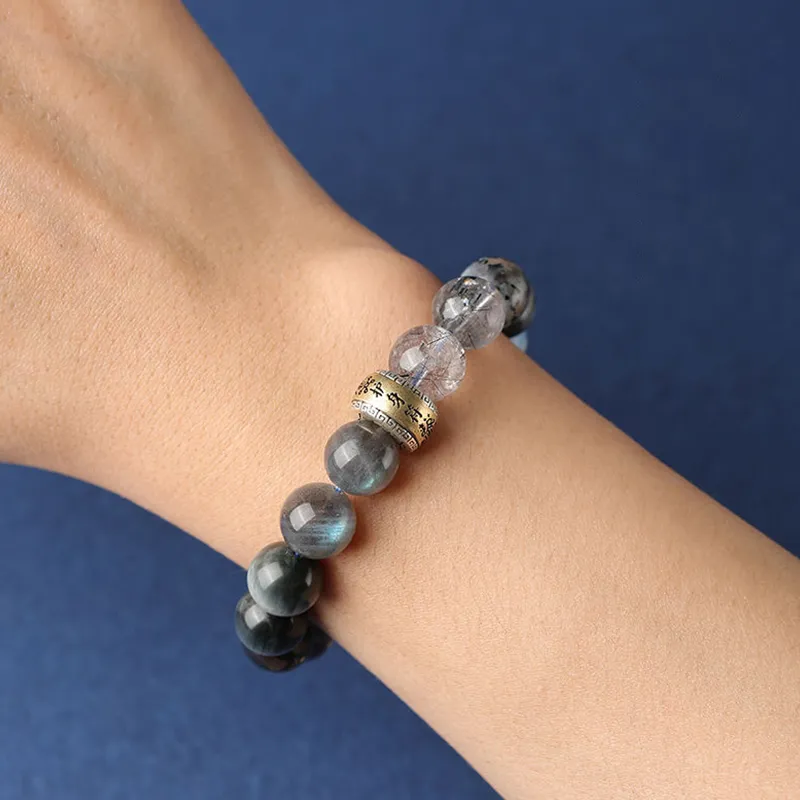 Bubble Scallops Obsidian Jade Bracelets Unisex-5
