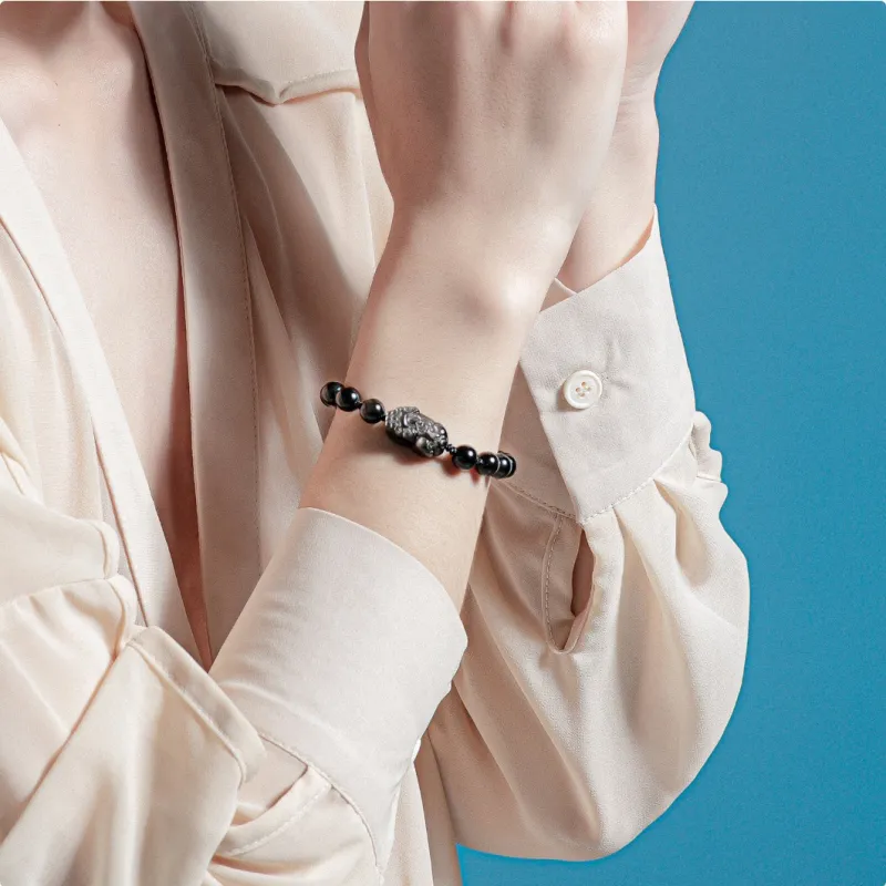 Bubble Scallops Obsidian Jade Bracelets Unisex-1