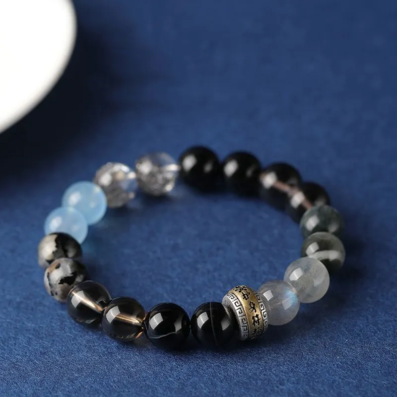 Bubble Scallops Obsidian Jade Bracelets Unisex-4