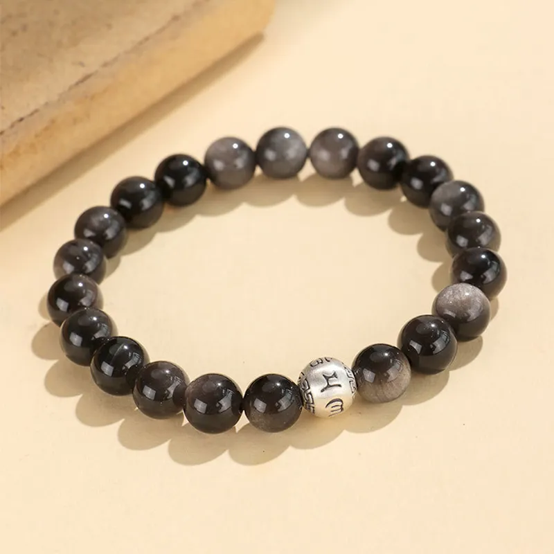 Bubble Scallops Obsidian Bracelets Unisex-1