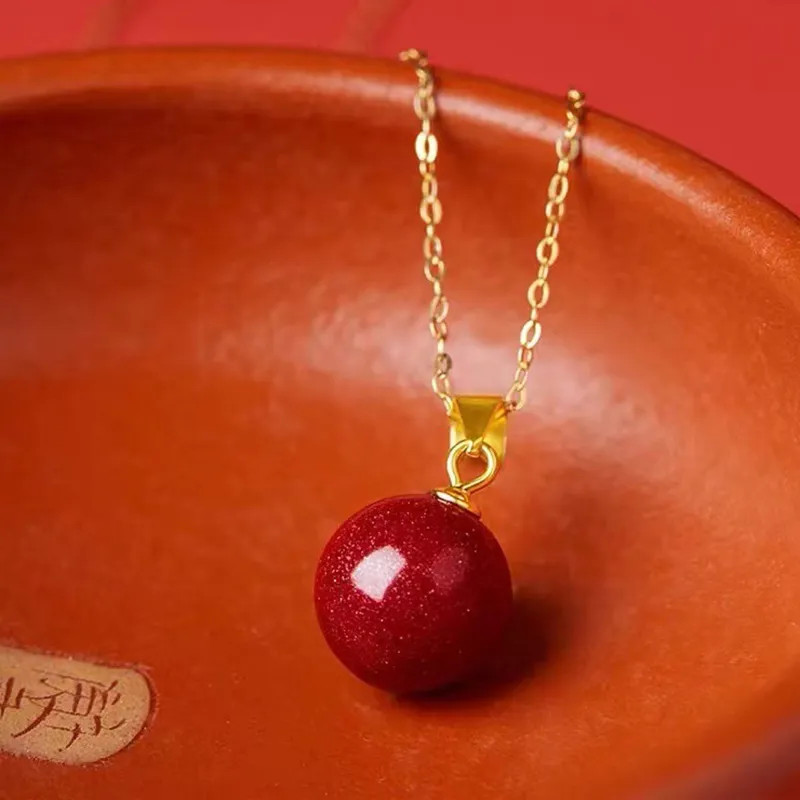 Bubble Scallops Reconstructed Cinnabar Necklaces Women's-3