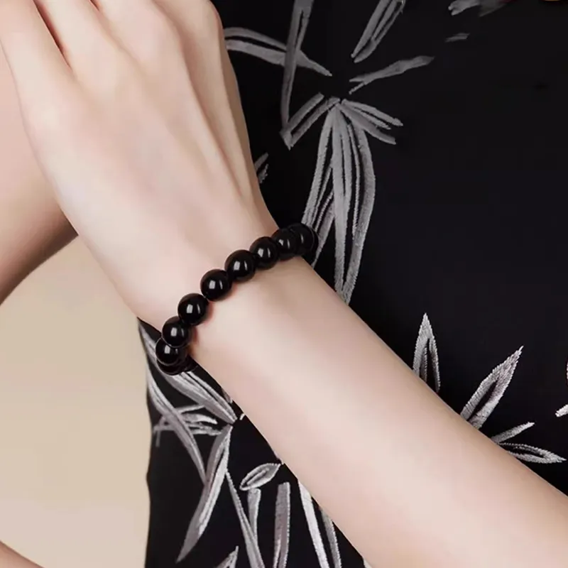 Bubble Scallops Obsidian Bracelets Unisex-2