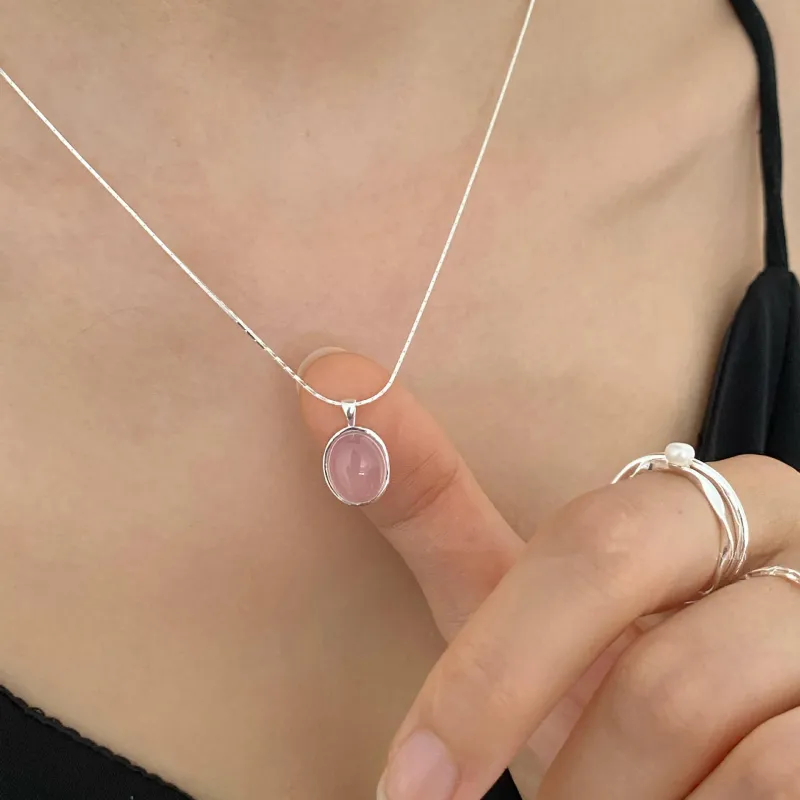Bubble Scallops Chalcedony Necklaces Women's-2