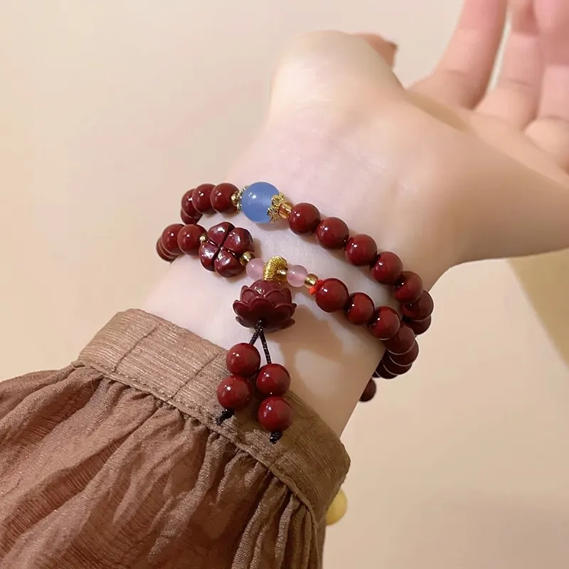 Bubble Scallops Reconstructed Cinnabar Bracelets Unisex-1