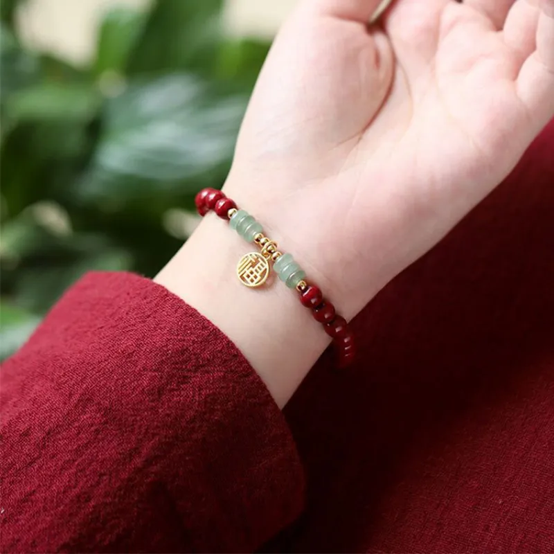 Bubble Scallops Reconstructed Cinnabar Bracelets Women's-3
