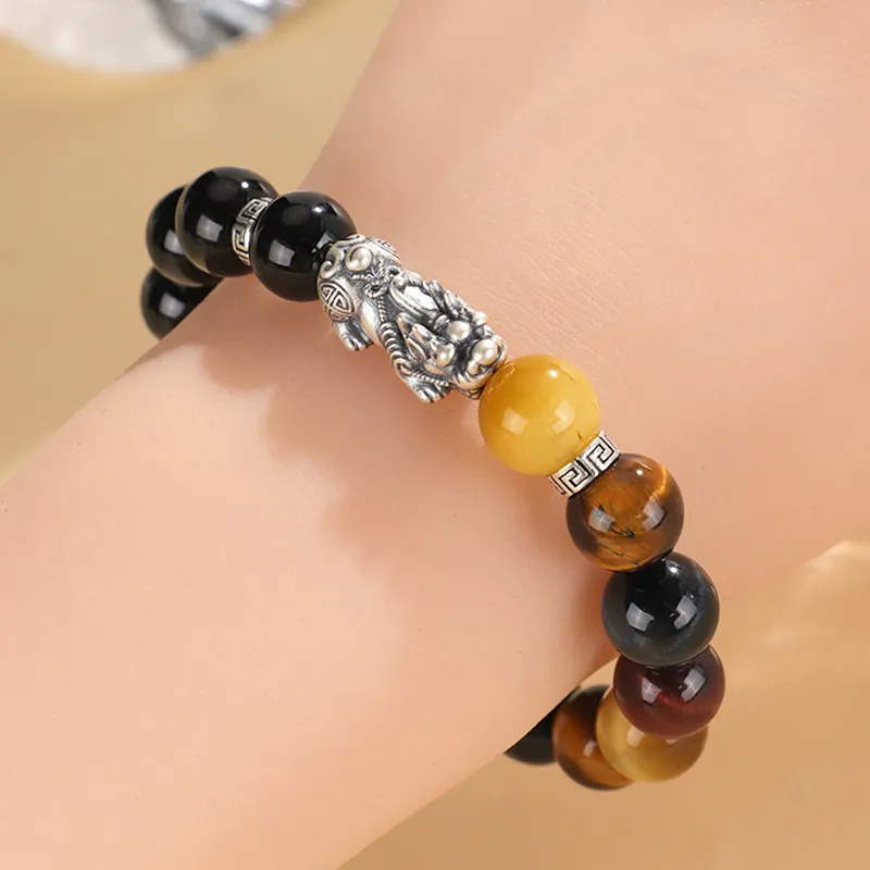 Bubble Scallops Tiger's Eye Stone Jade Bracelets Unisex-4