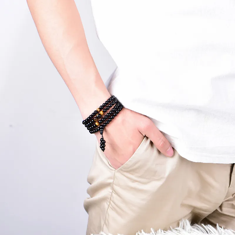 Bubble Scallops Obsidian Bracelets Unisex-4