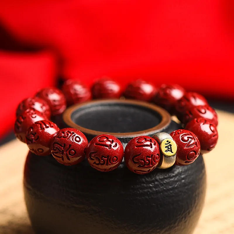 Bubble Scallops Cinnabar Jade Bracelets Unisex-4
