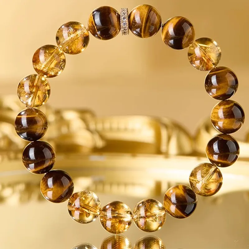 Bubble Scallops Tiger's Eye Stone Bracelets Unisex-3
