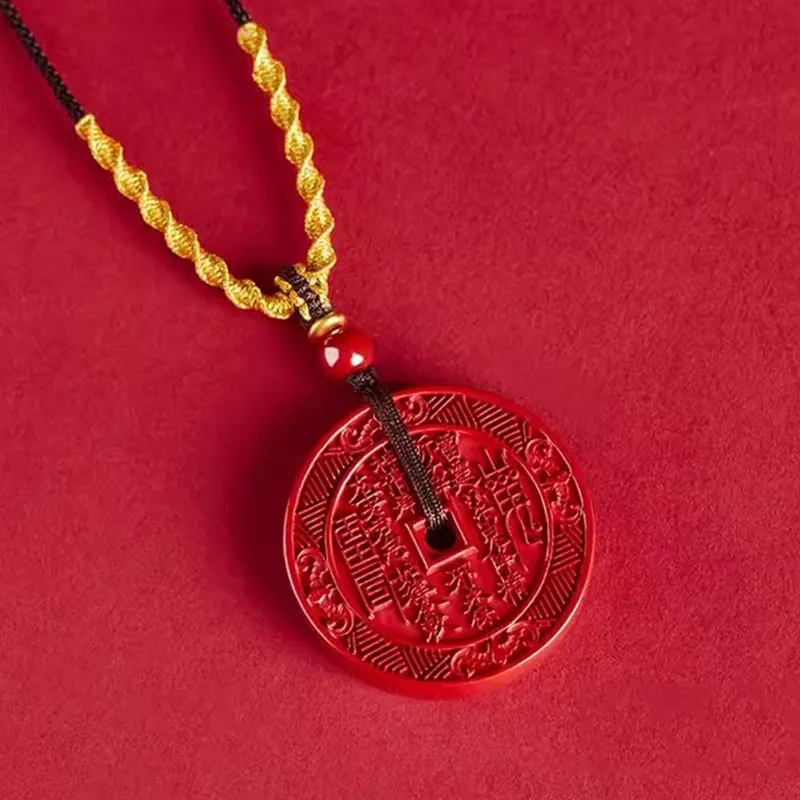 Bubble Scallops Reconstructed Cinnabar Necklaces Unisex-5