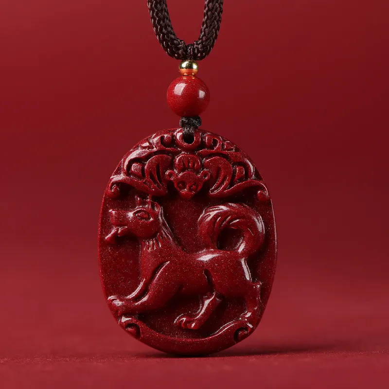 Bubble Scallops Reconstructed Cinnabar Necklaces Unisex-24