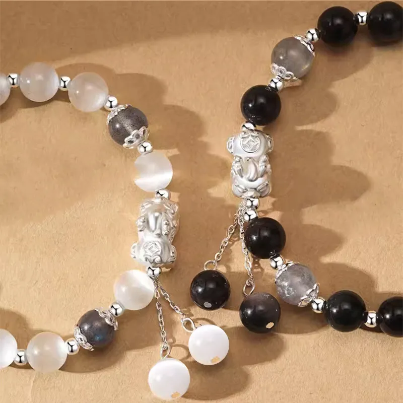 Bubble Scallops Glass Cat Eye Bracelets Unisex-7