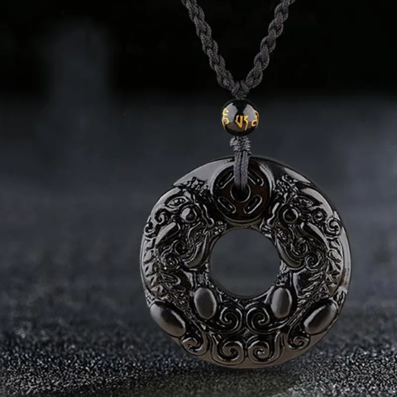 Bubble Scallops Obsidian Jade Necklaces Unisex-2
