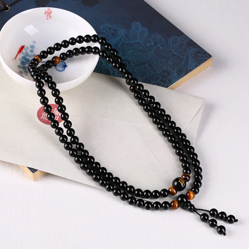 Bubble Scallops Obsidian Bracelets Unisex-5