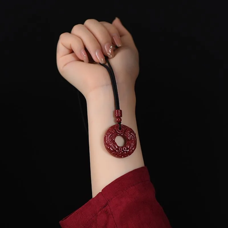 Bubble Scallops Reconstructed Cinnabar Necklaces Unisex-4
