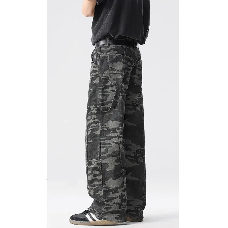 ELCORO Cargo Pants Unisex Green Camouflage-3