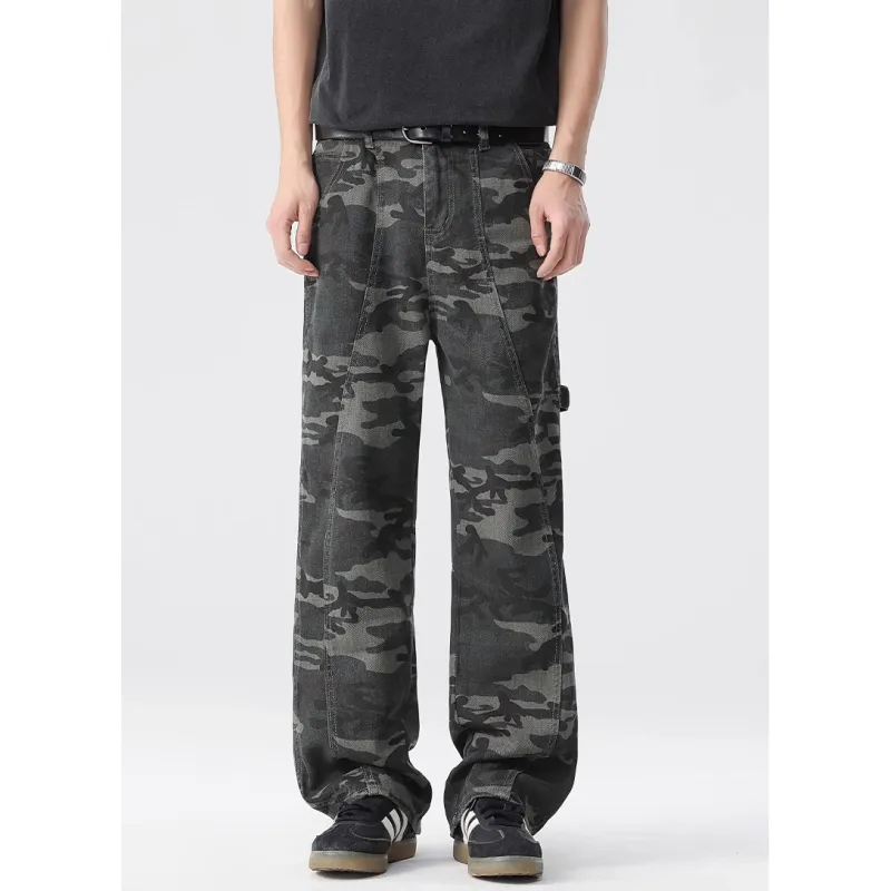 ELCORO Cargo Pants Unisex Green Camouflage-2