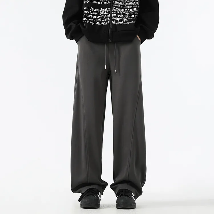 ELCORO Casual Pants Unisex Dark Gray-2