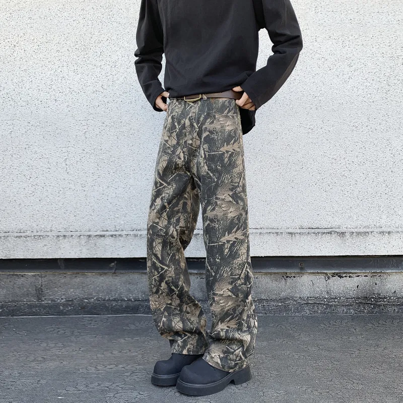 DS'DIARY Jeans Unisex Camouflage Leaf-10