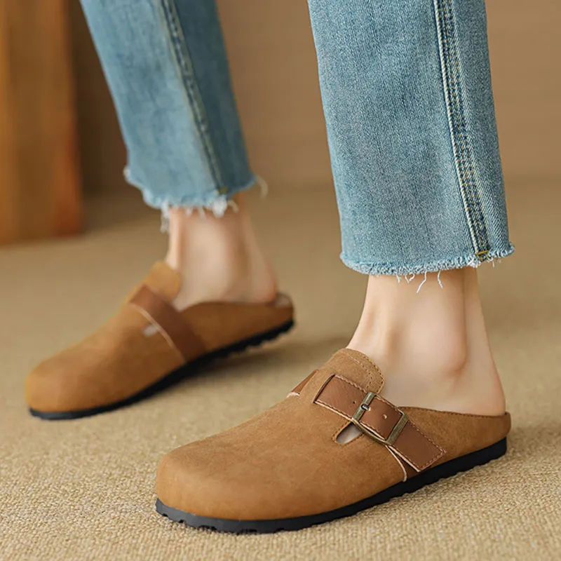 City Camel Rubber Sole Slip Resistant Closed Toe Slippers Women's-6