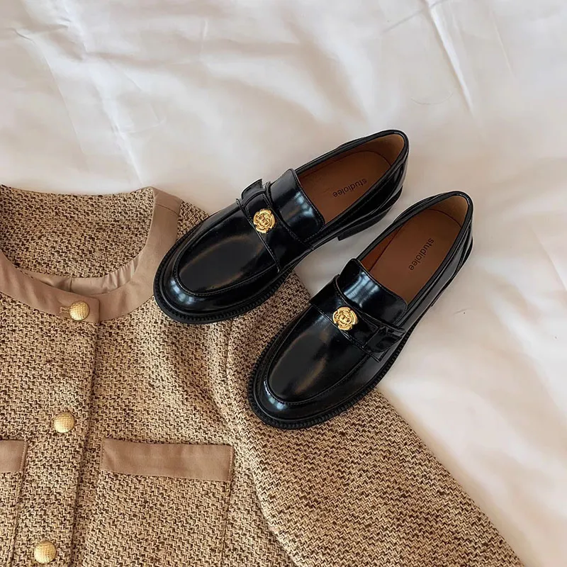 City Camel Loafers Women's Black-3