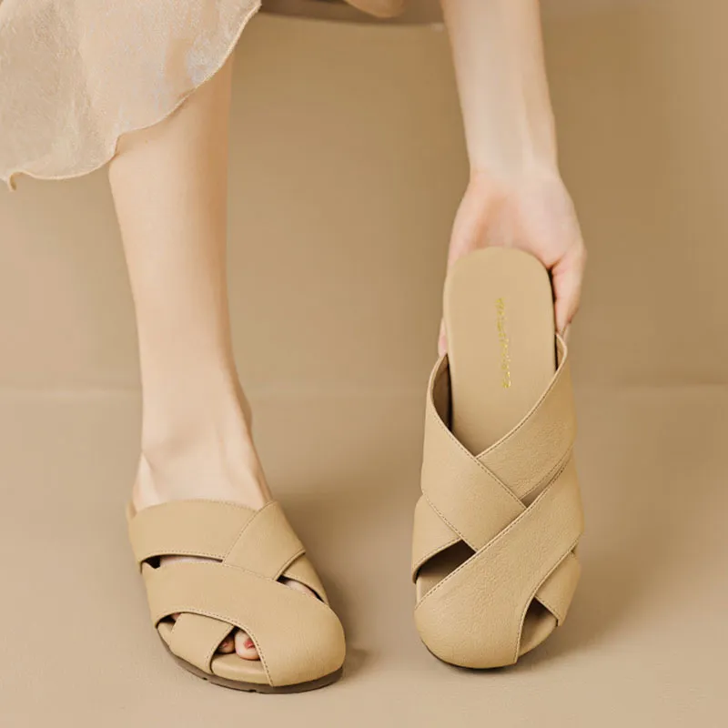 City Camel Rubber Sole Slip Resistant Closed Toe Slippers Women's-6