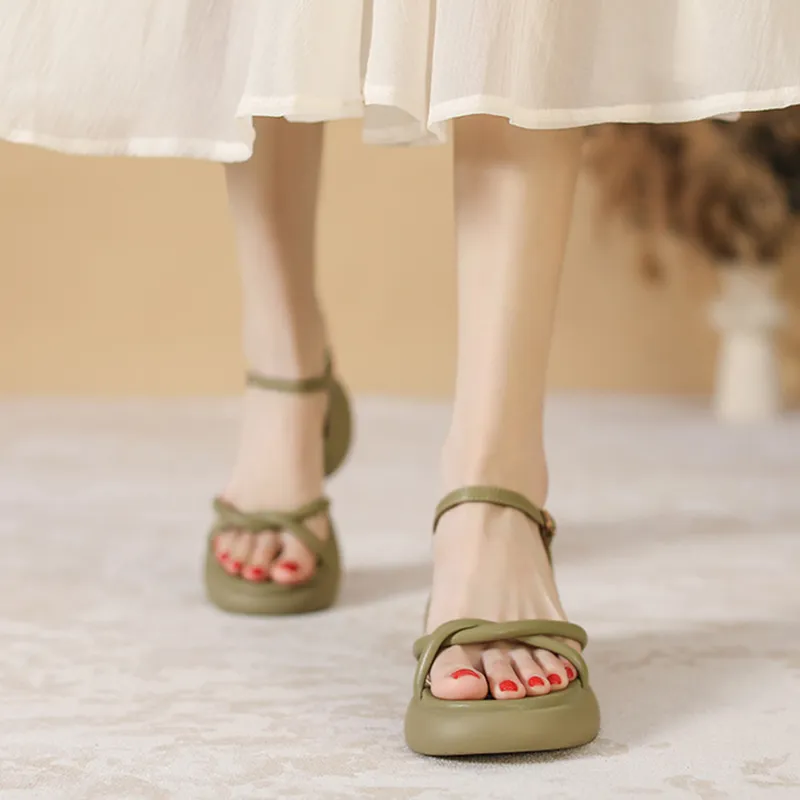 City Camel One Strap Sandals Women's-6