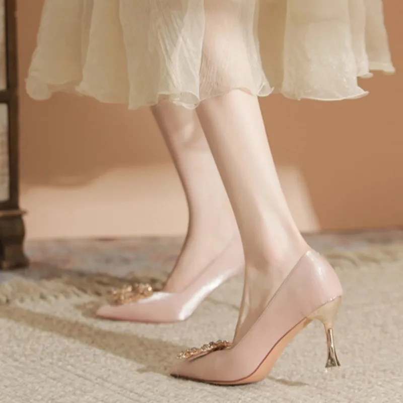 City camel High Heels Women's Black, Champagne, Burgundy-7