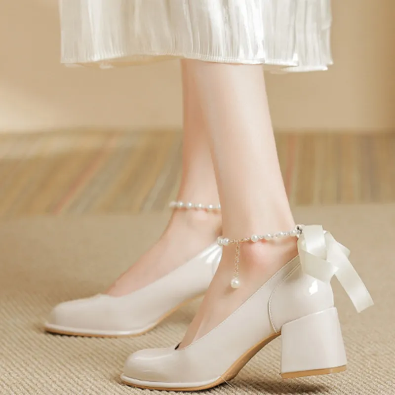 City Camel Chunky Heel High Heels Women's-6
