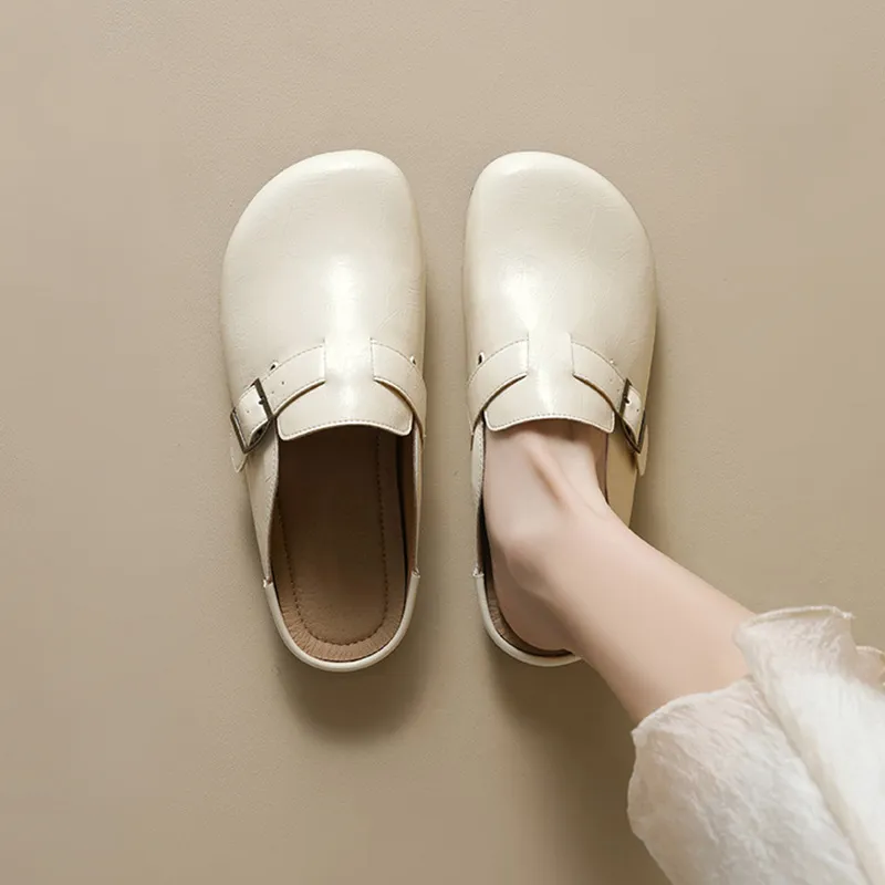City Camel Rubber Sole Quiet Closed Toe Slippers Women's-5