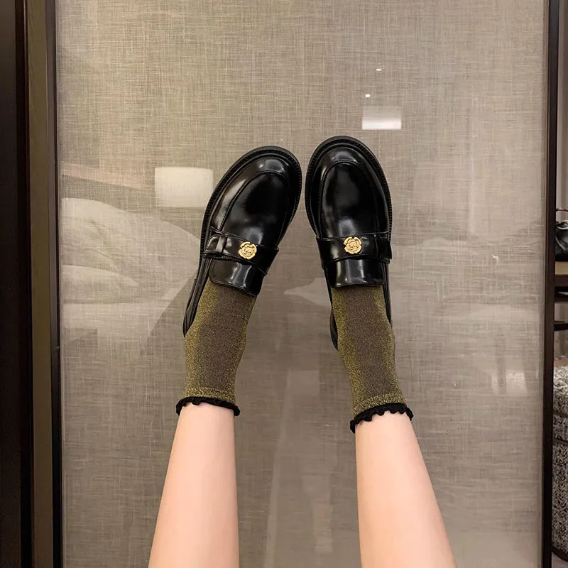 City Camel Loafers Women's Black-5