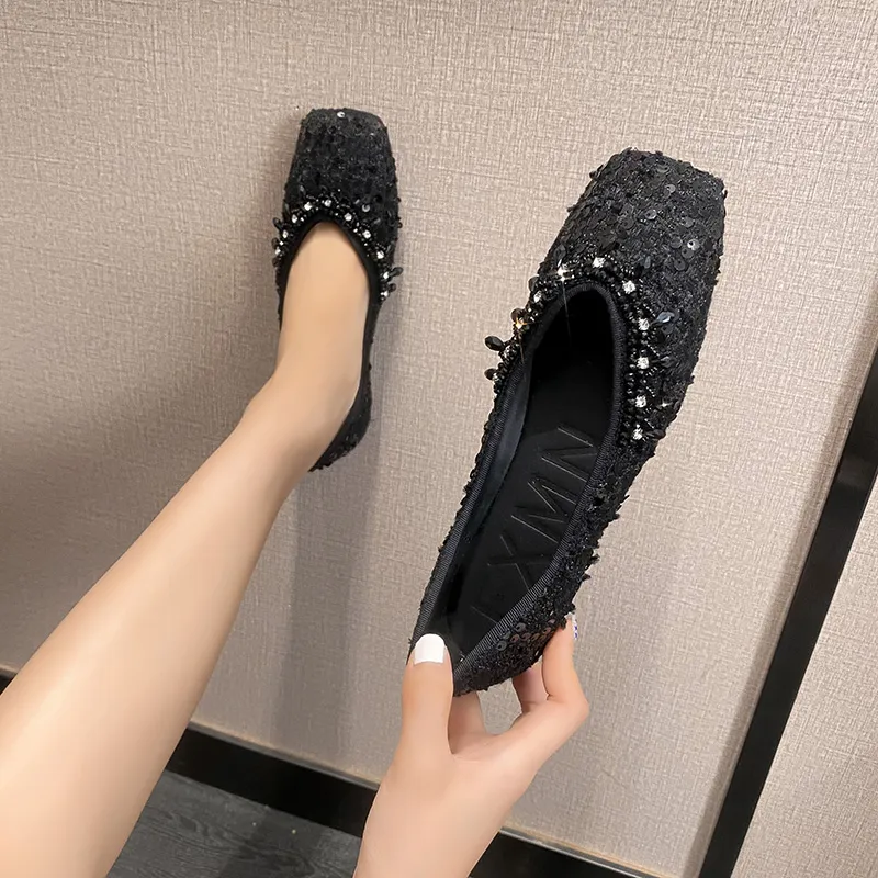 City Camel Casual Single Shoes Women's Black-2