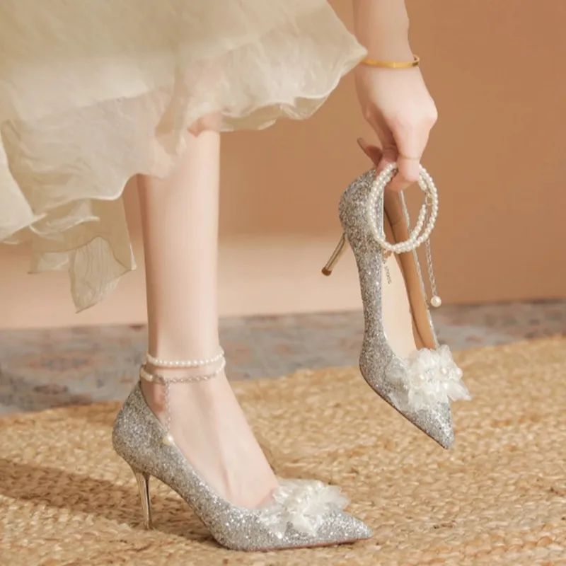 City camel High Heels Women's Champagne, Silver, Black-7