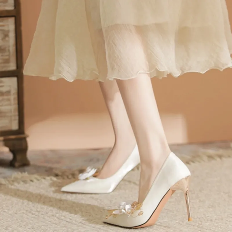City Camel High Heels Women's White-3