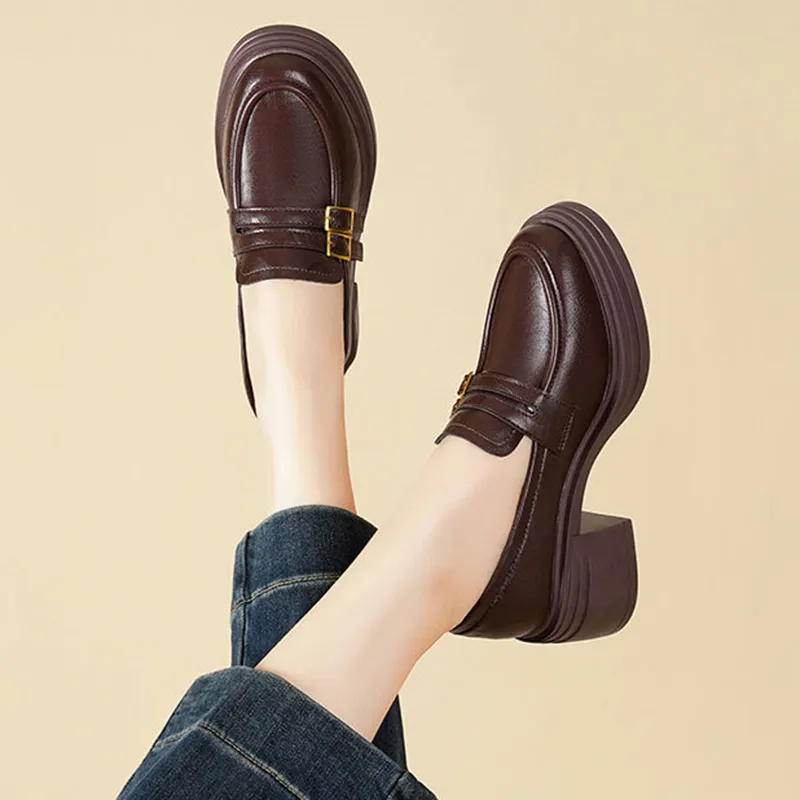 City camel Loafers Women's Black, Dark Brown-6